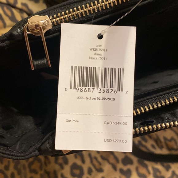 Kate spade timeless black tote bag with gold zippers - Picture 4 of 5